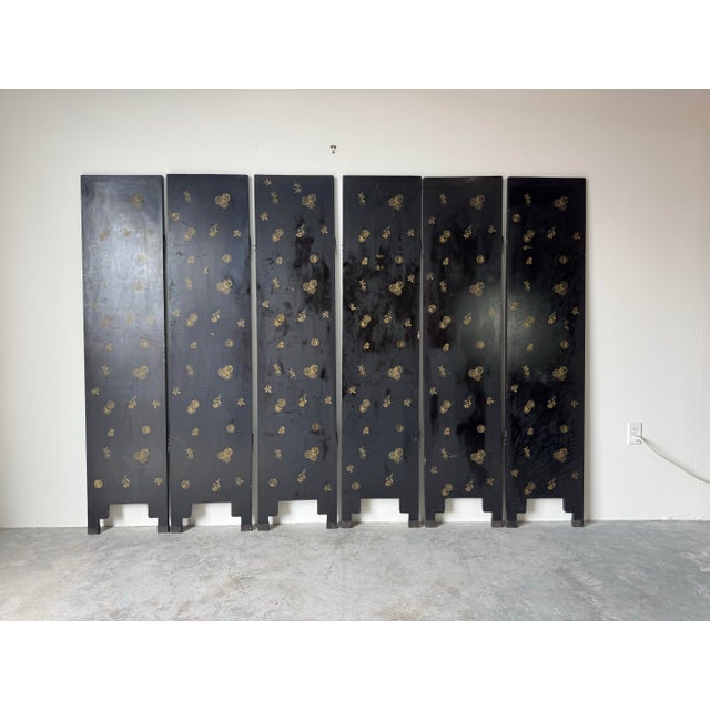 Vintage Asian Hand-Carved Soapstone Six-Panel Folding Screen With Birds, Flowers & Foliage For Sale - Image 4 of 12