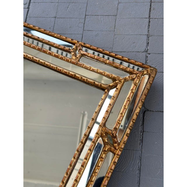 Vintage Hollywood Regency Era Multi-Faceted Mirror With Gilt Detailing ...