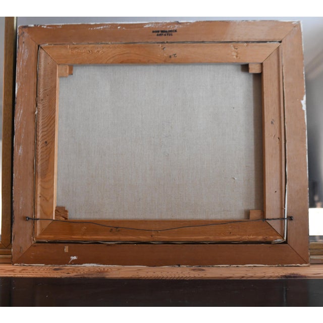 1970s Folk Art Farmhouse Landscape Scene Framed Oil on Canvas by H. Burger For Sale - Image 9 of 10