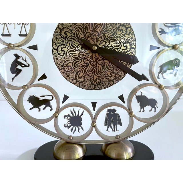 Plastic Vintage Zodiac Desktop Clock, 1950s For Sale - Image 7 of 16