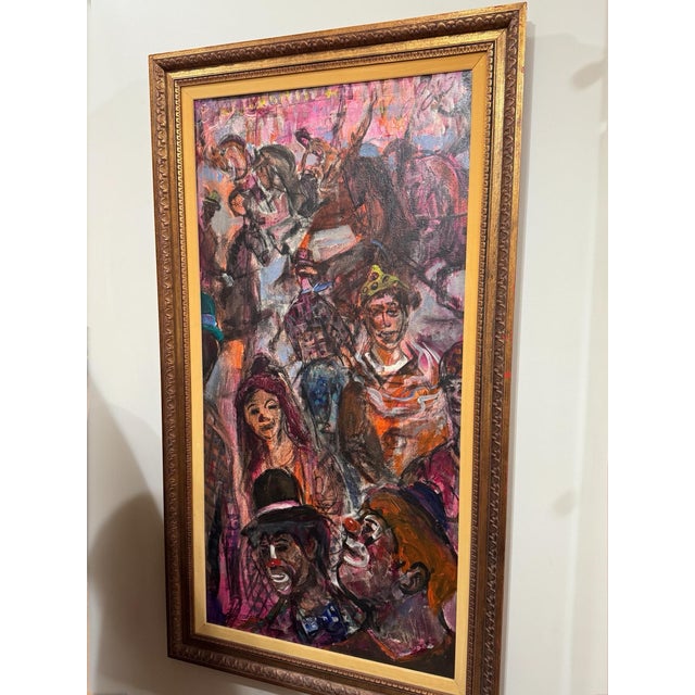 1973 Pascal Cucaro Large Circus Oil Painting For Sale In San Francisco - Image 6 of 12