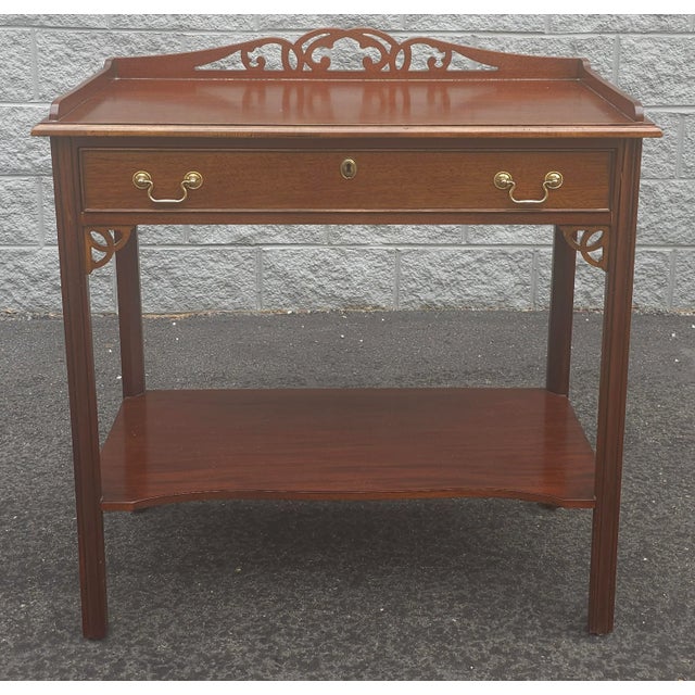 Chippendale Early 21st Century Chippendale Mahogany Server / Drybar For Sale - Image 3 of 9