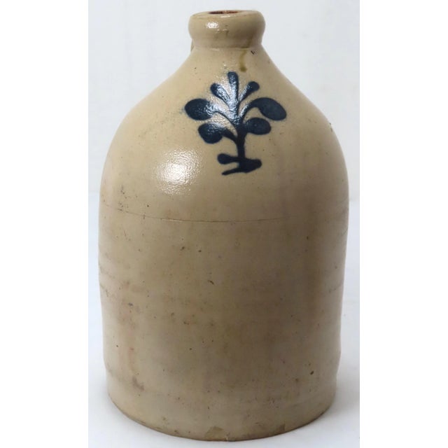 This Really is a Very Nice Looking Original Antique American Primitive Stoneware Storage Jug. Circa Late 19th Century....