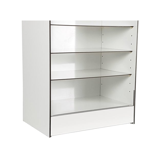 Plastic Italian White Laminated Plastic Storage Unit with Shelves and Sliding Doors from La Rinascente, 1960s For Sale - Image 7 of 11