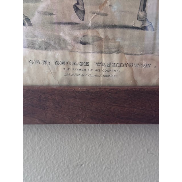 Late 19th Century General George Washington Color Lithograph Nathaniel Currier, New York, N Y For Sale - Image 9 of 11