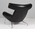 Vintage Ox Chair in Black Leather by Hans J. Wegner, 2010s For Sale - Image 9 of 11