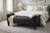 Animal Skin Tufted Storage Bench With Rolled Arms in Dark Espresso Faux Leather For Sale - Image 7 of 7