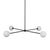 Globe Chandelier 4, Black, 39.5in H, 5 Inch Glass Globes, by Research.Lighting, Modern, Minimal Hanging Light For Sale - Image 4 of 13