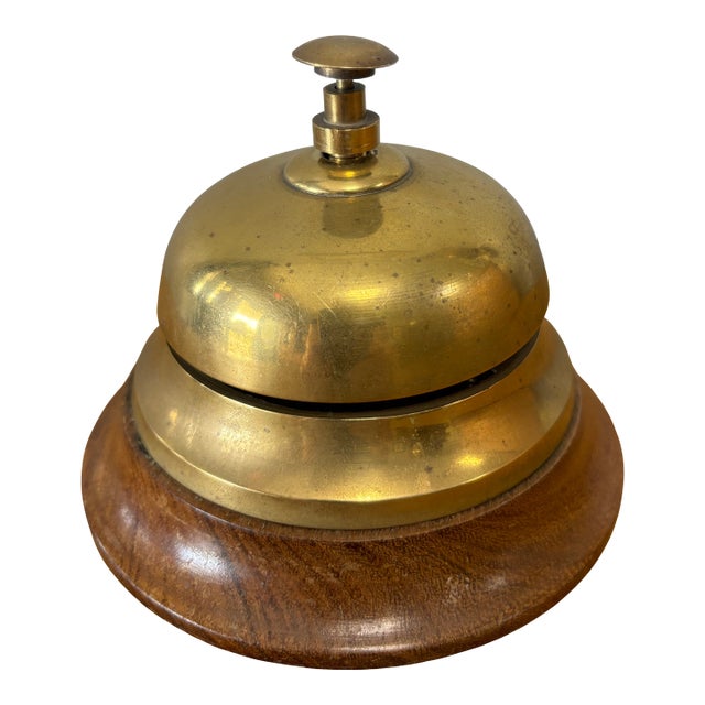 Vintage English Brass Hotel Bell For Sale