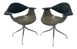 1950s George Nelson for Herman Miller Swag Leg Daf Chairs - a Pair