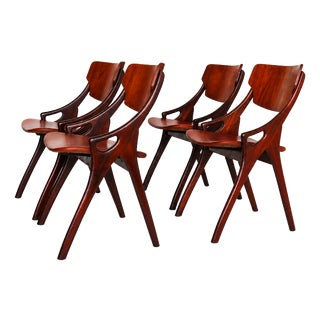 Danish Dining Chairs by Arne Hovmand Olsen for Mogenskold, 1950, Set of 4 For Sale