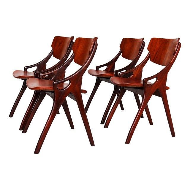 Danish Dining Chairs by Arne Hovmand Olsen for Mogenskold, 1950, Set of 4 For Sale