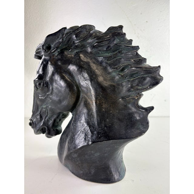 Mid-Century Vintage Equestrian Plaster Horse Bust For Sale - Image 9 of 10