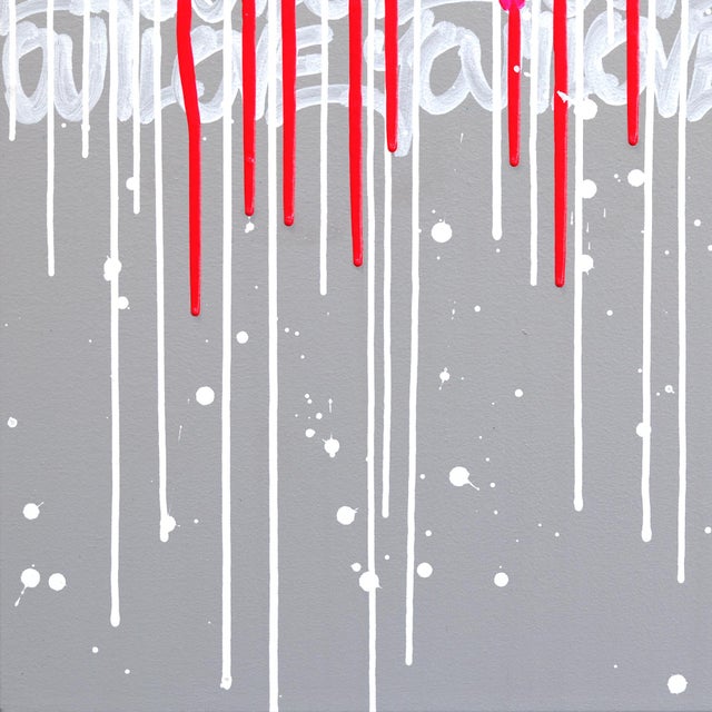 2020s My Heart Lights Up When I'm With You - Original Love Text Street Art Painting on Canvas For Sale - Image 5 of 9