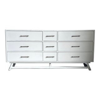 1950s Tommi Parzinger Faux Bamboo Lacquered Dresser With Brass Hardware for Willow and Reed, Unmarked For Sale