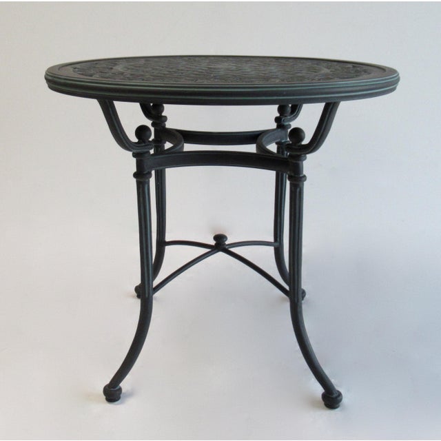 Vintage Woodard "Landgrave" Cast Aluminum Round Dining Table Chairish