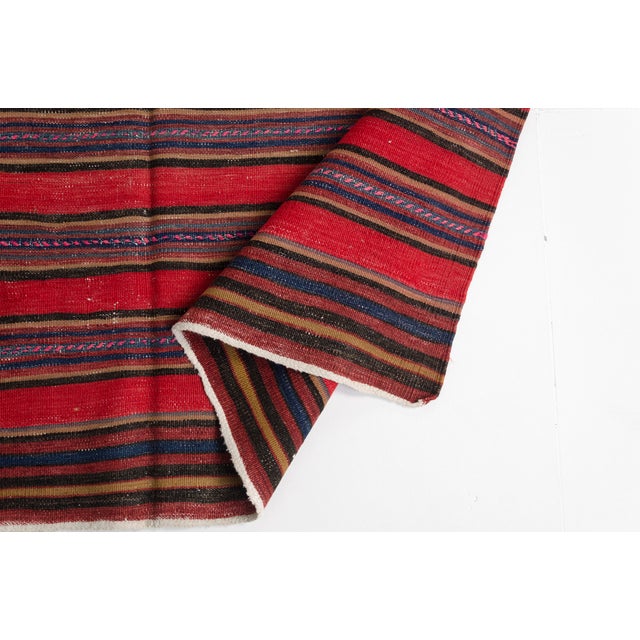 Turkish 1960s Anatolian Oushak Stripe Kilim Rug For Sale - Image 3 of 10