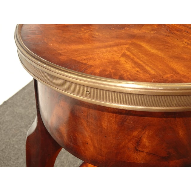 Vintage French Style Theodore Alexander Side Table W Burl Wood & Brass Hardware For Sale - Image 12 of 14