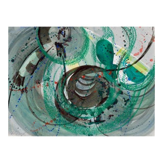 Green Abstract by Doris Ann Warner For Sale