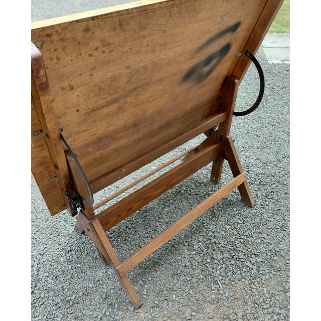 Wood Vintage Hamilton Drafting Table For Sale - Image 7 of 17