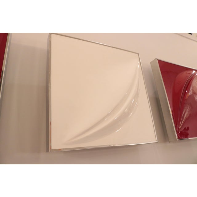 Red 1960s Set of Six Modernist Wall Reliefs For Sale - Image 8 of 10