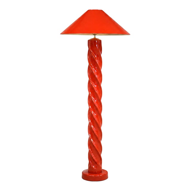 1970s Michael Taylor Style Spiral Floor Lamp For Sale