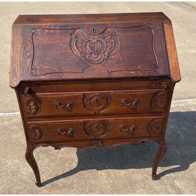 French Vintage French Secretary Desk For Sale - Image 3 of 12