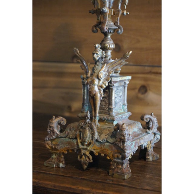 Early 20th Century French Bronze Gothic Candelabra For Sale In San Antonio - Image 6 of 13
