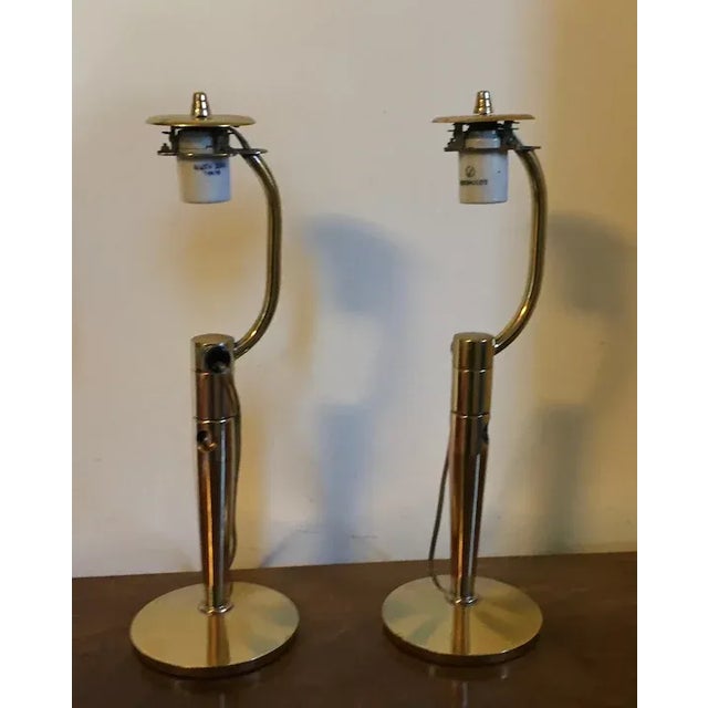 Brass 1960 Japanese Mid-Century Modern Brass Table Lamps or Wall Sconces by Anzen Denki - A Pair For Sale - Image 8 of 9