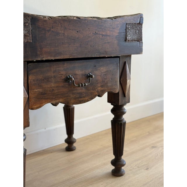 19th c. French Butcher Block Table For Sale - Image 4 of 10