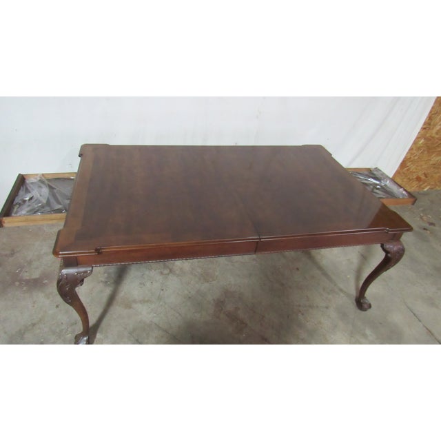 Wood 1980s Henredon Rittenhouse Dining Room Table Mahogany Chippendale Claw For Sale - Image 7 of 9