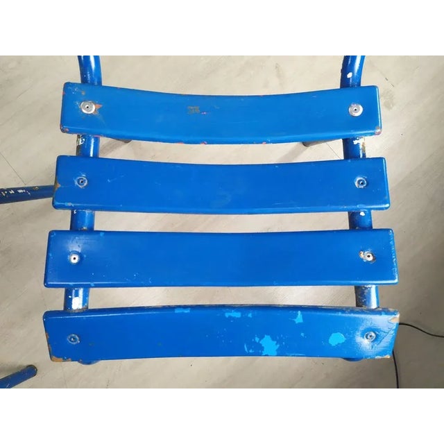 Blue Metal Dining Chairs, Set of 14 For Sale - Image 18 of 18