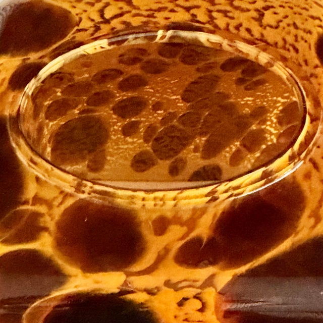 Amber 1990s Labrazel Tortoise Murano Glass Tissue Cover, Tumbler & Soap Dish, Italy, Set of 3 For Sale - Image 8 of 11