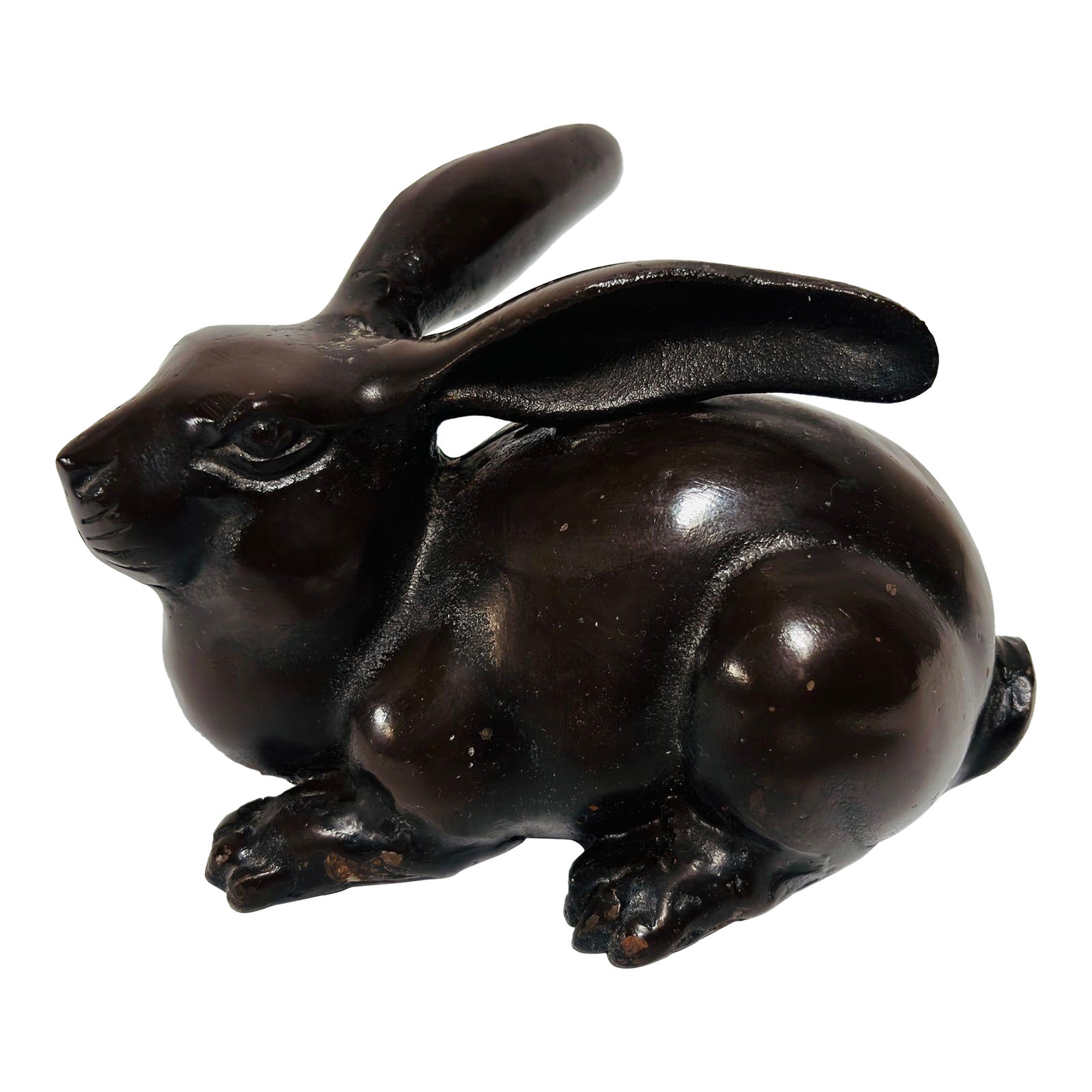 Japanese Hand Cast Bronze Rabbit Hare | Chairish