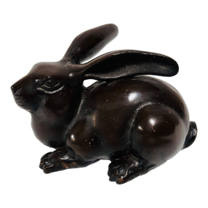 Japanese Hand Cast Bronze Rabbit Hare