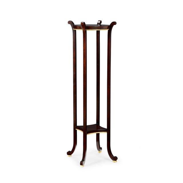 Brighten The Dim Corners Of Your Decor With Our Paris Fern Stand. Crafted Of Solid Wood With A Dark Brown Finish And Gold...