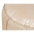 Beige Round Leather Ottoman For Sale - Image 4 of 10