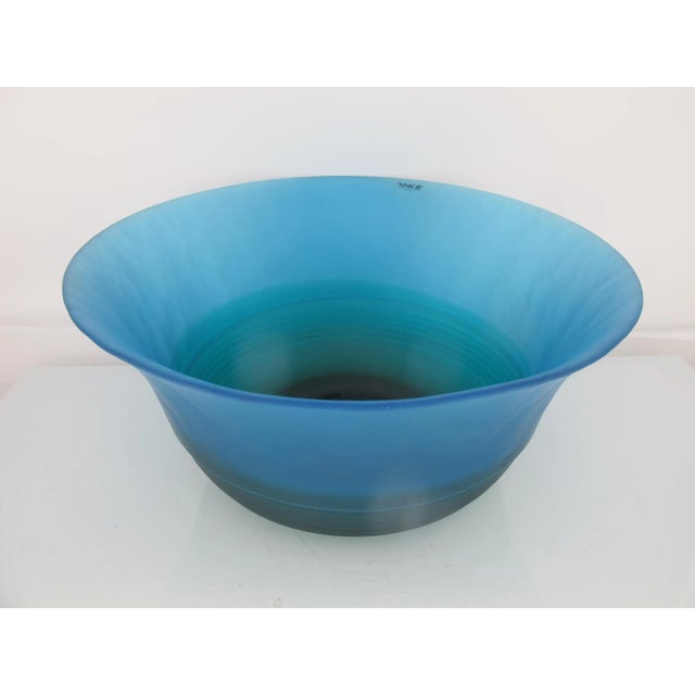 Large Murano glass bowl by VeArt in vibrant shade of blue. Measures 6 1/2" X 12" wide Excellent condition, no chips,...
