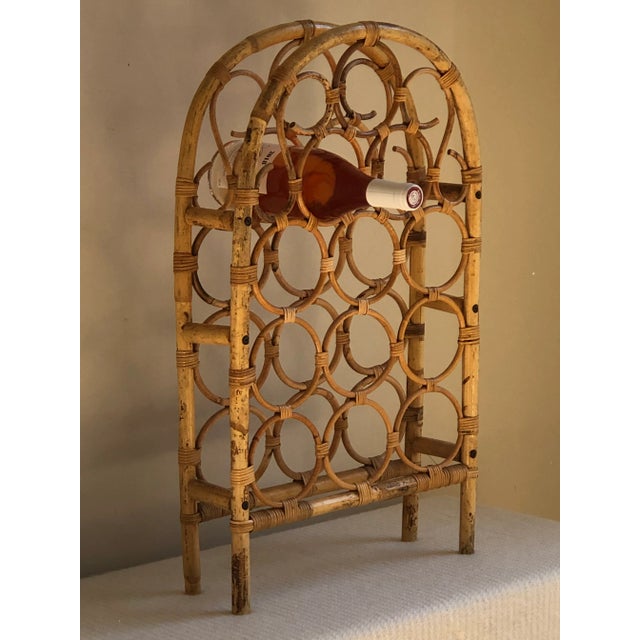 Vintage Mid-20th Century Bamboo Wine Rack For Sale - Image 4 of 12