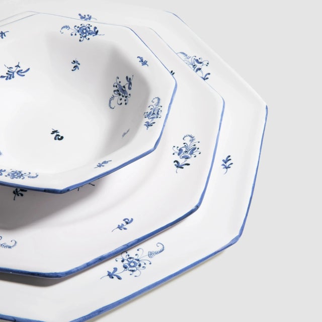 Not Yet Made - Made To Order ZdG Brindille Salad/Starter Plates, Bleu Moustiers - Set of 2 For Sale - Image 5 of 10