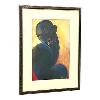 Maurice Evans Original Mixed Media Portrait 20th Century For Sale