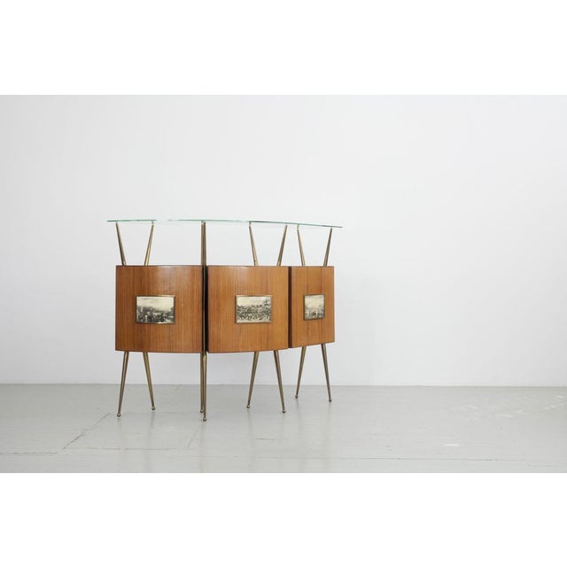 Italian Bar Cabinet and Stools, 1950s, Set of 4 For Sale - Image 11 of 18