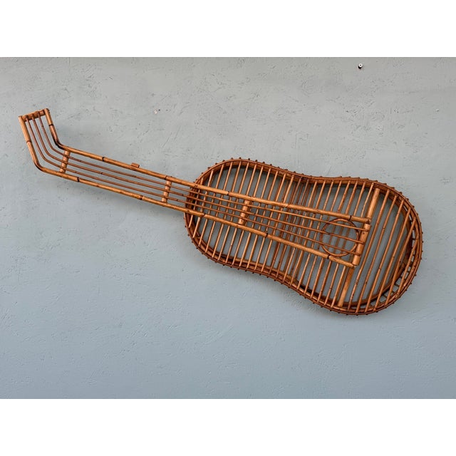 Vintage Bamboo Guitar Decoration, 1970s For Sale - Image 12 of 12