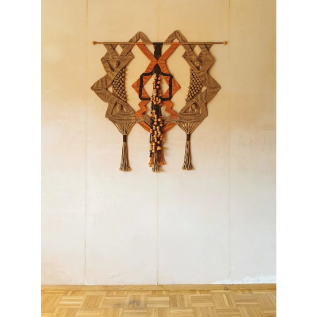 Vintage Macrame Wall Rug, Germany, 1970s For Sale - Image 6 of 11
