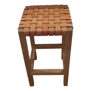Leather Strap Counter Stool For Sale