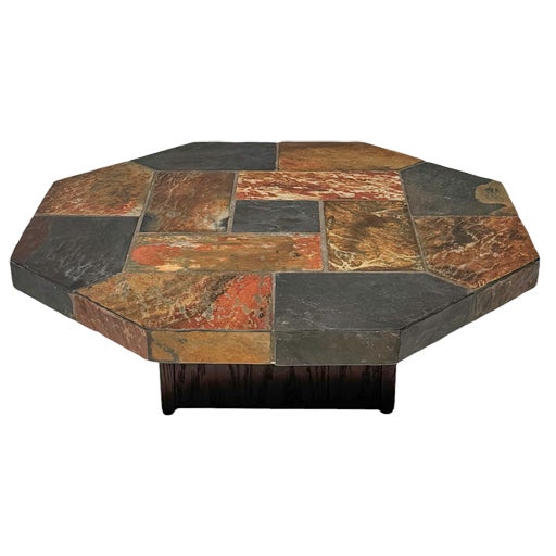 Mid-Century Modern Brutalist Slate Stone Coffee Table, 1960s For Sale