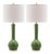 30.5 Inch H Long Neck Ceramic Table Lamp in Green - a Pair For Sale