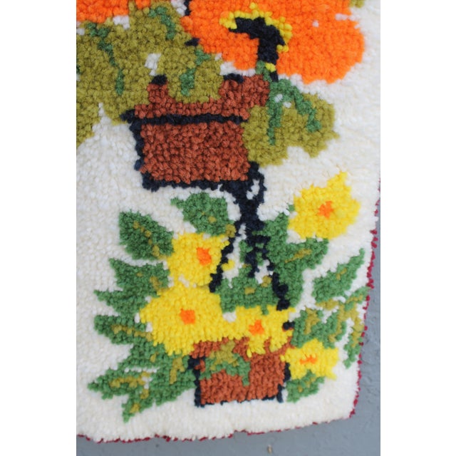 1960sVintage Latchooked Yarn Art Potted Flowers For Sale In Miami - Image 6 of 11