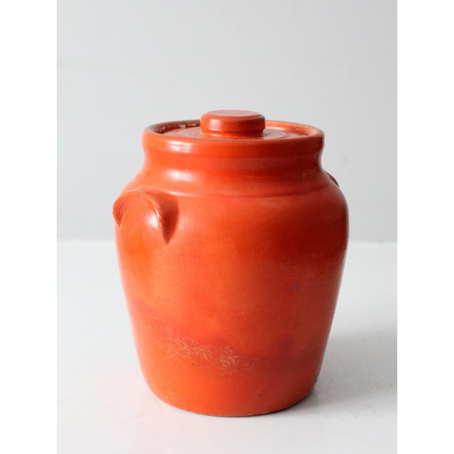 Red Antique Hand Painted Cookie Jar For Sale - Image 8 of 13