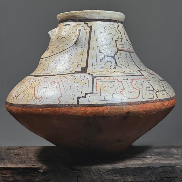 Object: Monumental Shipibo-Conibo Anthropomorphic Polychrome Vessel Dimensions: Height: 17” (43 cm); Width: 17” (43 cm);...